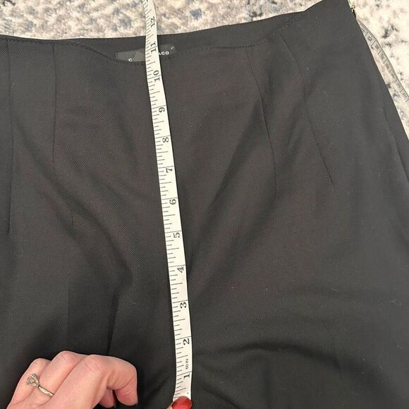 Club Monaco Linzee Wool Blend Black Mid Rise Trouser pants Size 2 Button Hem - Picture 9 of 11